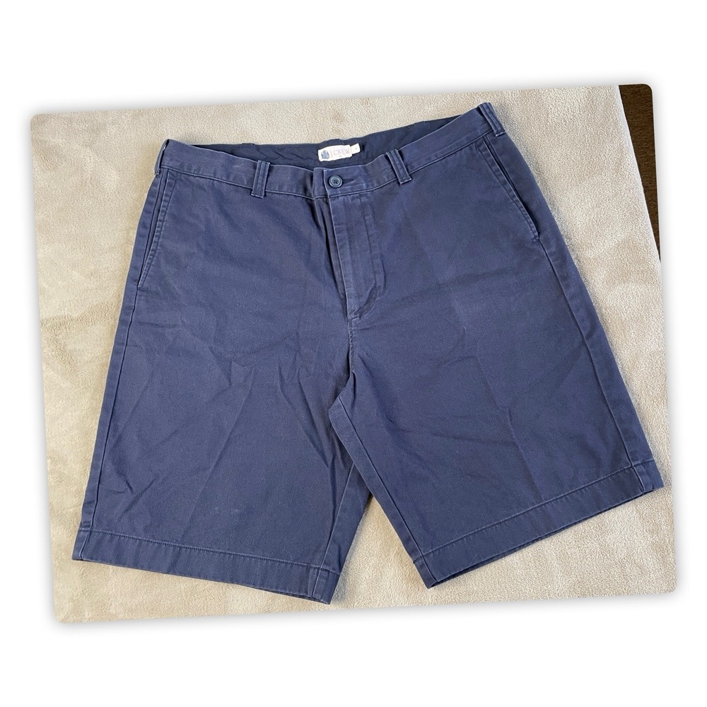 J. Crew Mens Navy Cotton  Chino Shorts  38